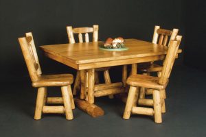 Log Trestle Dining Table