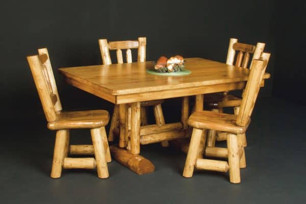 Log Trestle Dining Table