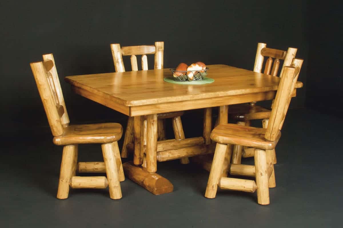 60 inch log kitchen table and chair
