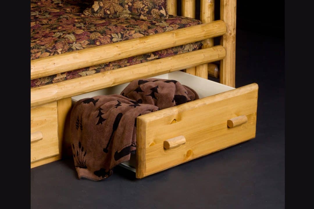 Log Bunk Bed with Drawers Viking Log Furniture